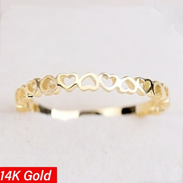 Heart Ring for Women Wedding Love Rings Jewelry 14k Gold Cute Plain Heart Band Dainty Engagement Promise - Shop Trendy Women's Fashion | TeeYours