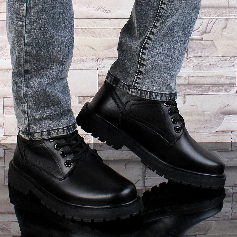 Big Size 50 Brand Super Warm Men's Winter Shoes Genuine Leather Men Waterproof Rubber Snow Boots Leisure Boots Retro Shoes Man