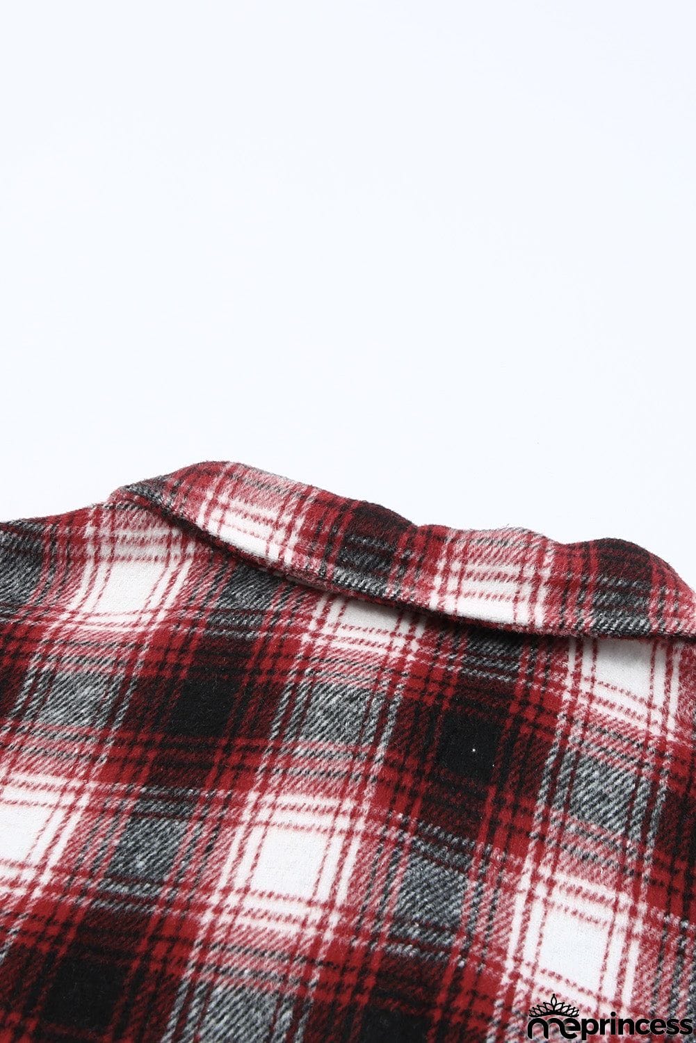 Plaid Patchwork Buttoned Pocket Sherpa Jacket