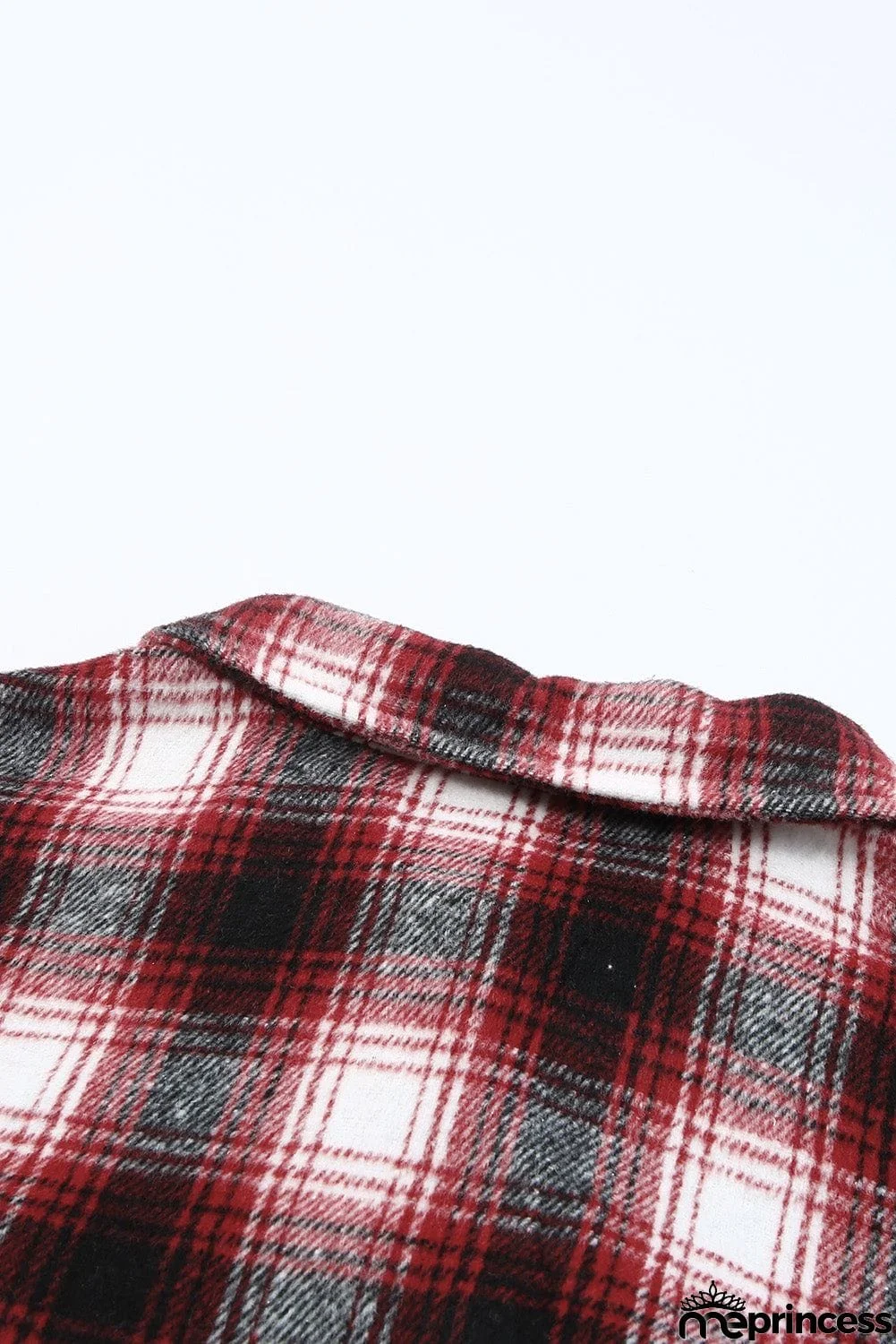 Plaid Patchwork Buttoned Pocket Sherpa Jacket