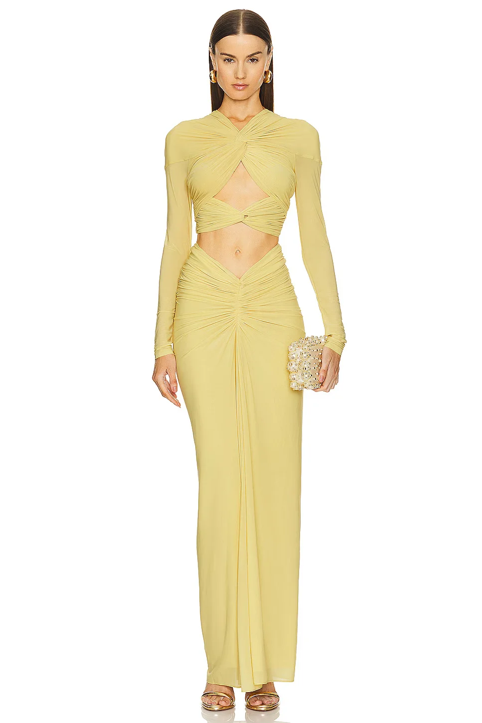 Brownm Spring New Women's Temperament Sexy Long-Sleeved T Ruth-Envested Dress Dress