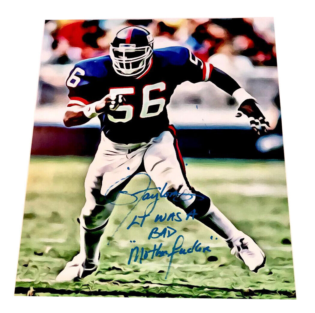 LAWRENCE TAYLOR HAND SIGNED AUTOGRAPHED 16X20 INSCRIBED Photo Poster painting WITH COA RARE