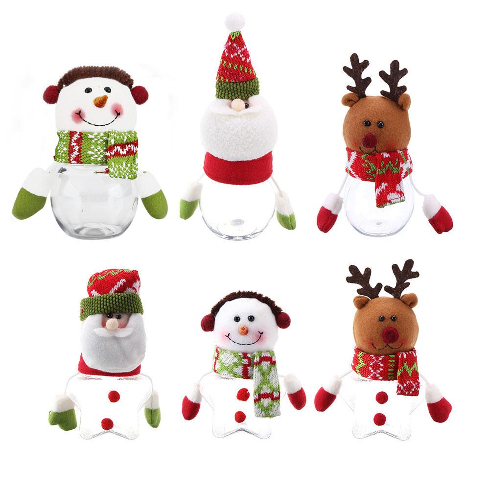 

Santa Claus Elk Snowman Candy Jars Container Round Pentagram Kids Gift Box, 501 Original
