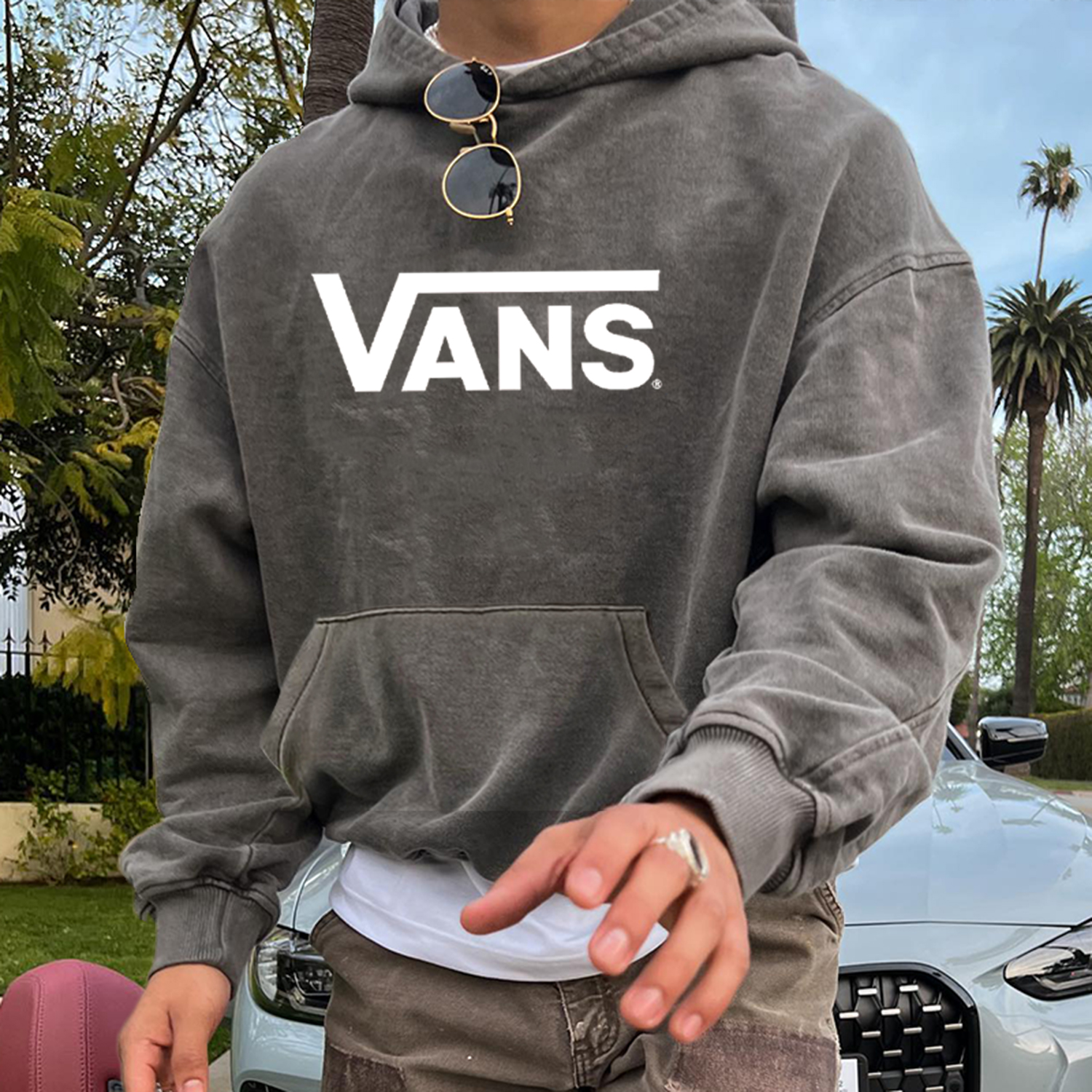 Men's Retro Print Outdoor Hoodie