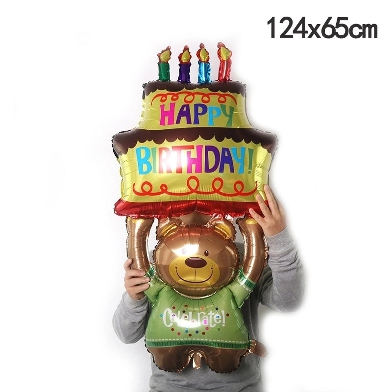 2 Pieces Birthday Cake Aluminum Film Party Balloon