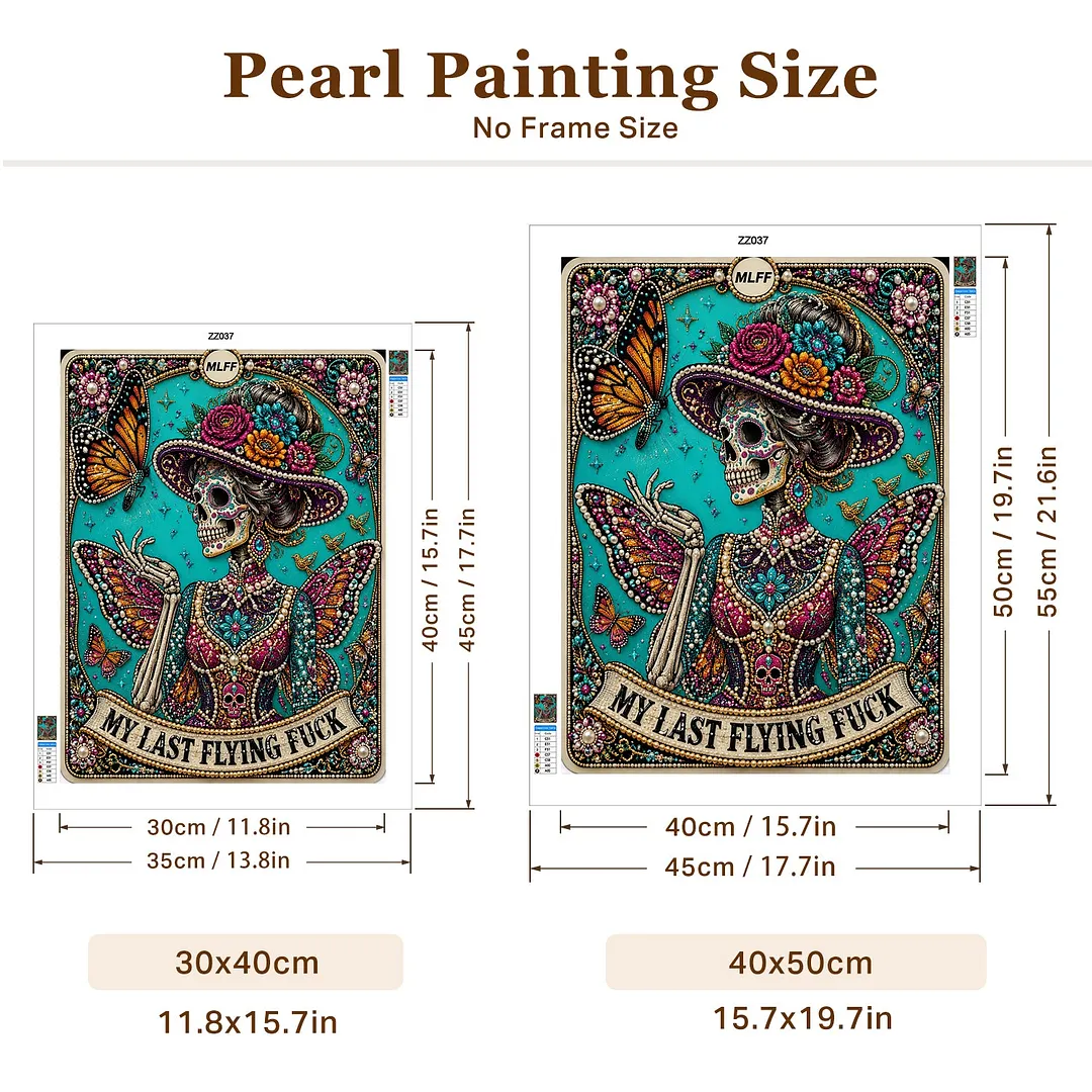 Day of the Dead Butterfly - Pearls Painting