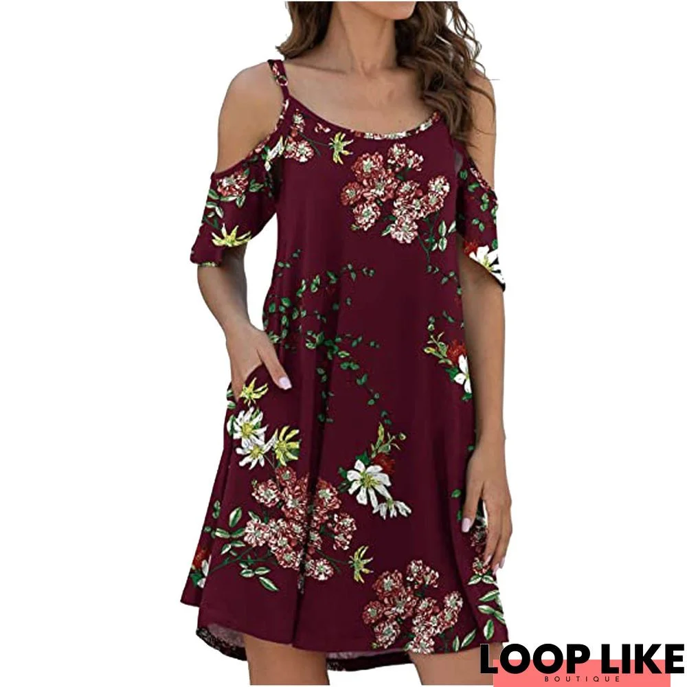 Ladies' Printed Strapless Dress