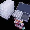 【Vente En Gros】Plastique 28 Fentes Outils &Agrave; Ongles Transparents Bijoux Bo&icirc;te De Rangement &Eacute;tui Organisateur Perles
