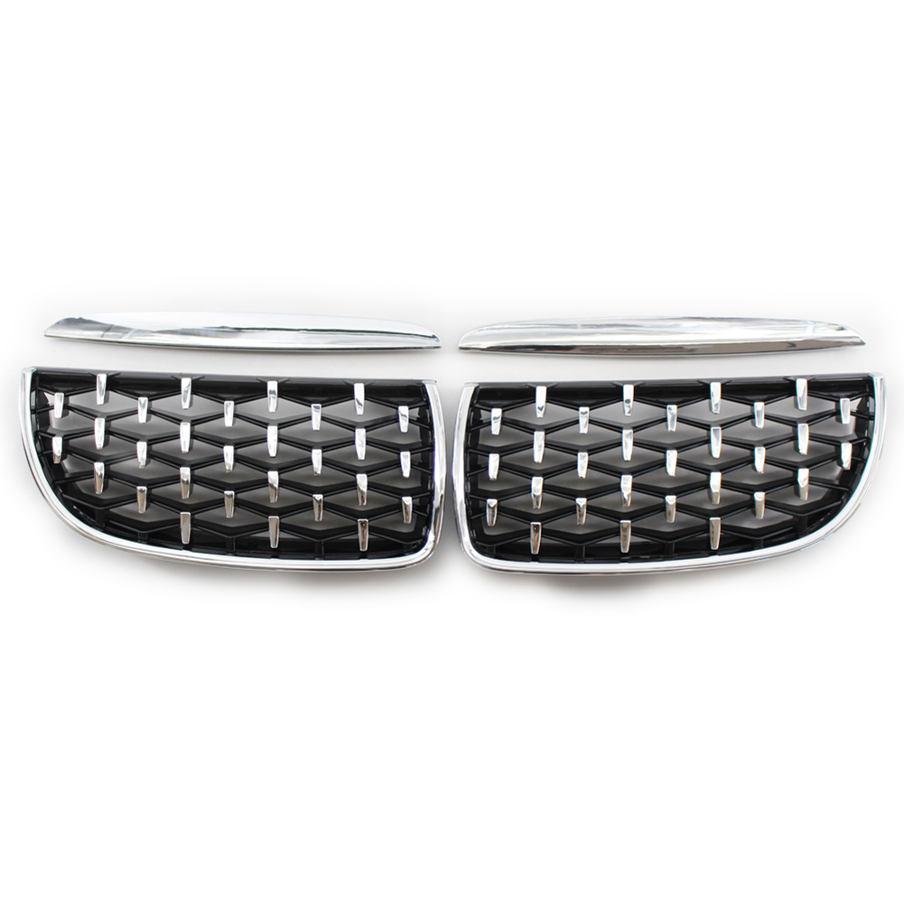 

1 Pair Diamond Kidney Grille Replacement Chrome for BMW E90 E91 3-Series, 01, 501 Original