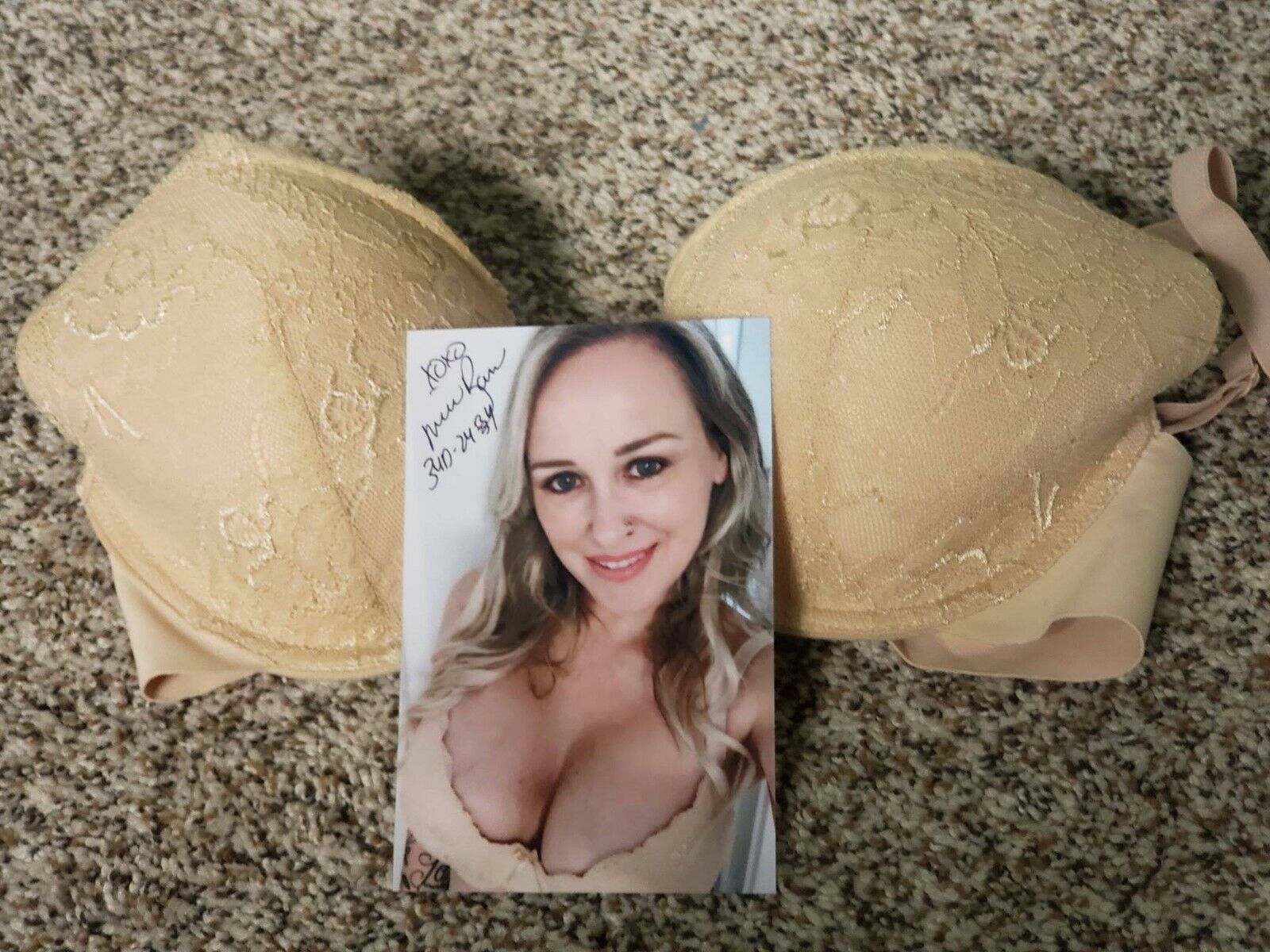 Michelle Baena from Playboy - 34d Personal Owned Worn Bra Signed w/Proof Pic