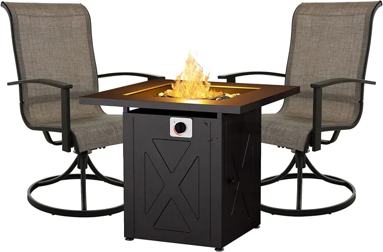 Outdoor Swivel Rocking Patio Dining Chairs Set
