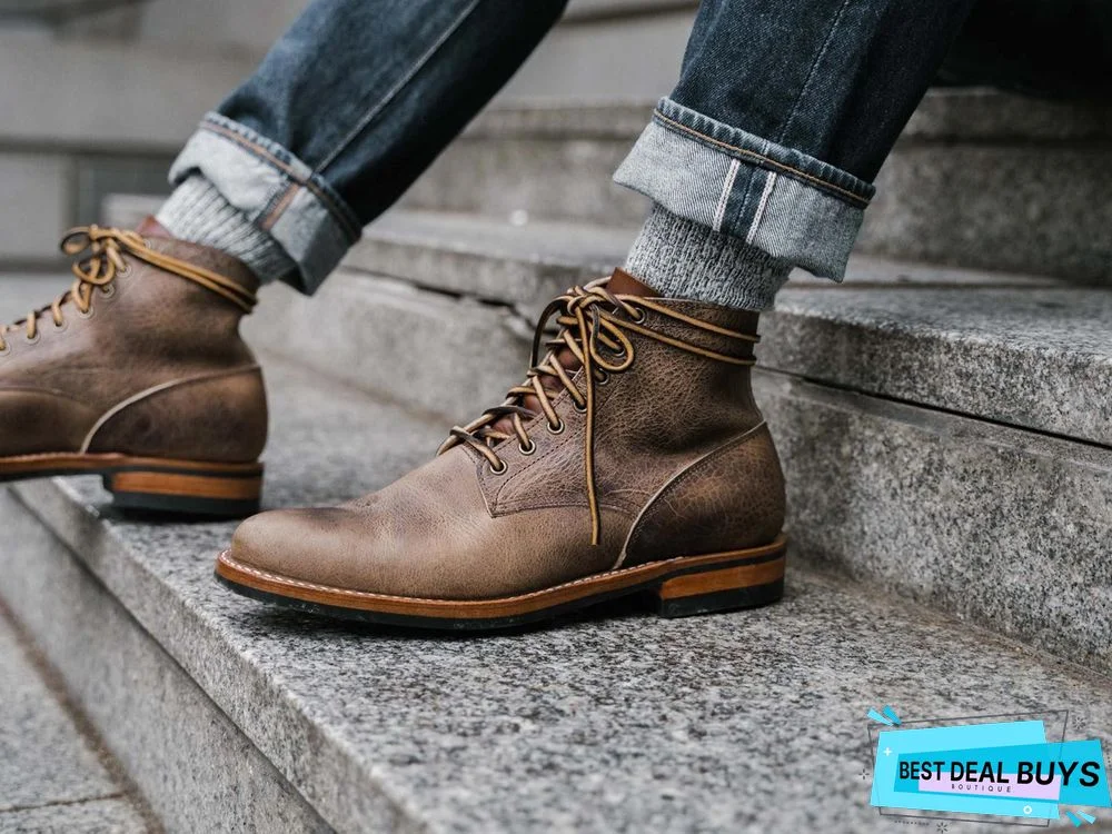 Cow Split Leather Men Boots Comfortable Boots Men Footwear Rubber Ankle Boots Men's Shoes