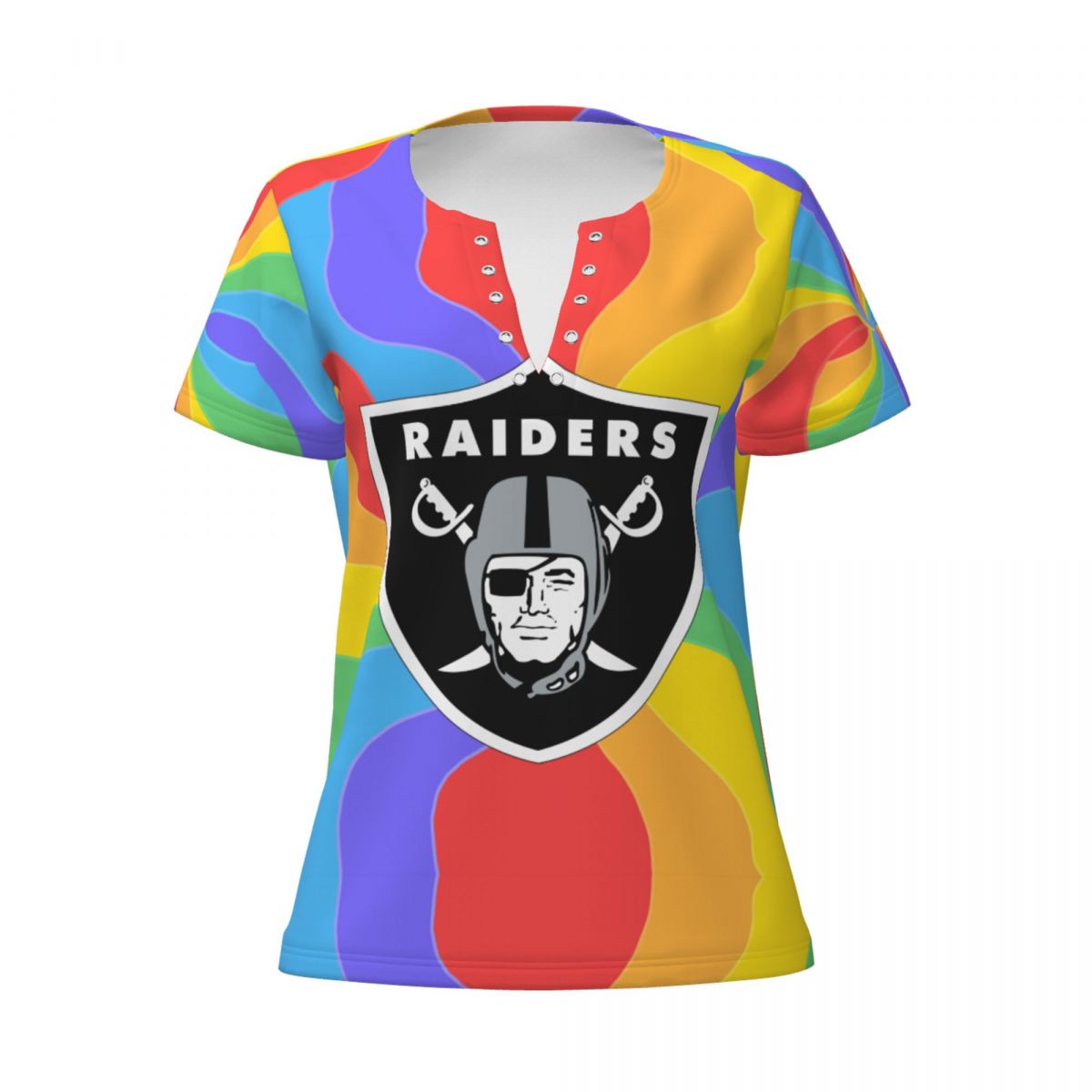 Las Vegas Raiders Pride Women's Deep V Neck Tee Shirts