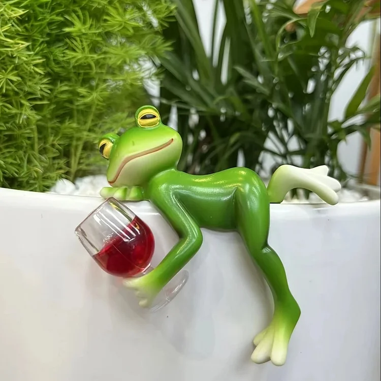 🔥Hot Sale 49% OFF🐸 Frog Flower Pot Hanger Ornament🍷 