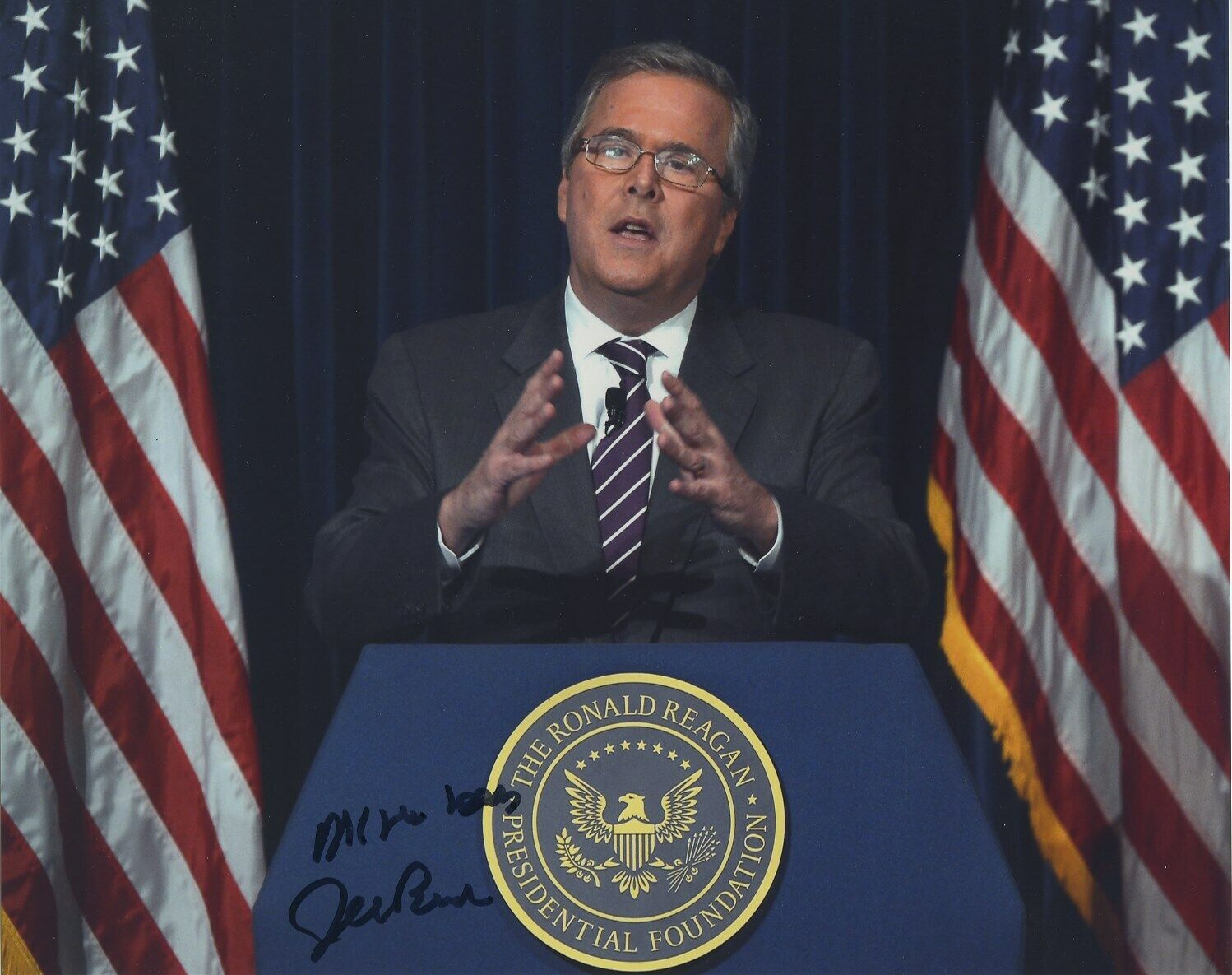 JEB BUSH SIGNED AUTOGRAPHED COLOR 8X10 Photo Poster painting POSSIBLE 2024 NOMINEE