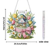 Easter Bunny DIY 2D Flat Acrylic Double Sided Diamond Painting Hanging Pendant