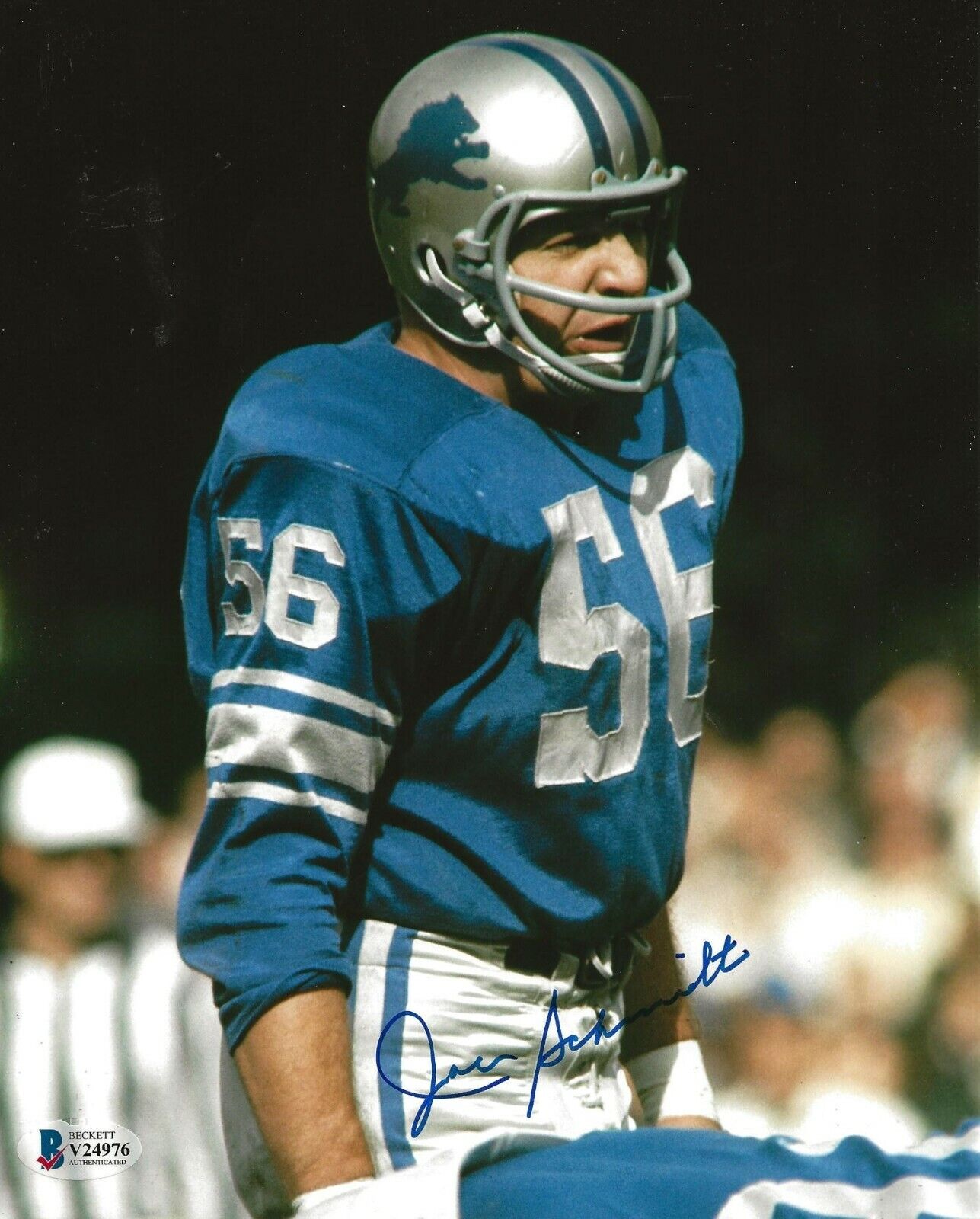 Joe Schmidt signed Detroit Lions 8x10 Photo Poster painting autographed HOF 3 BAS Beckett