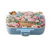 (US Local)Flower Diamond Painting Kit Square Pill Box Portable Medicine Storage Box