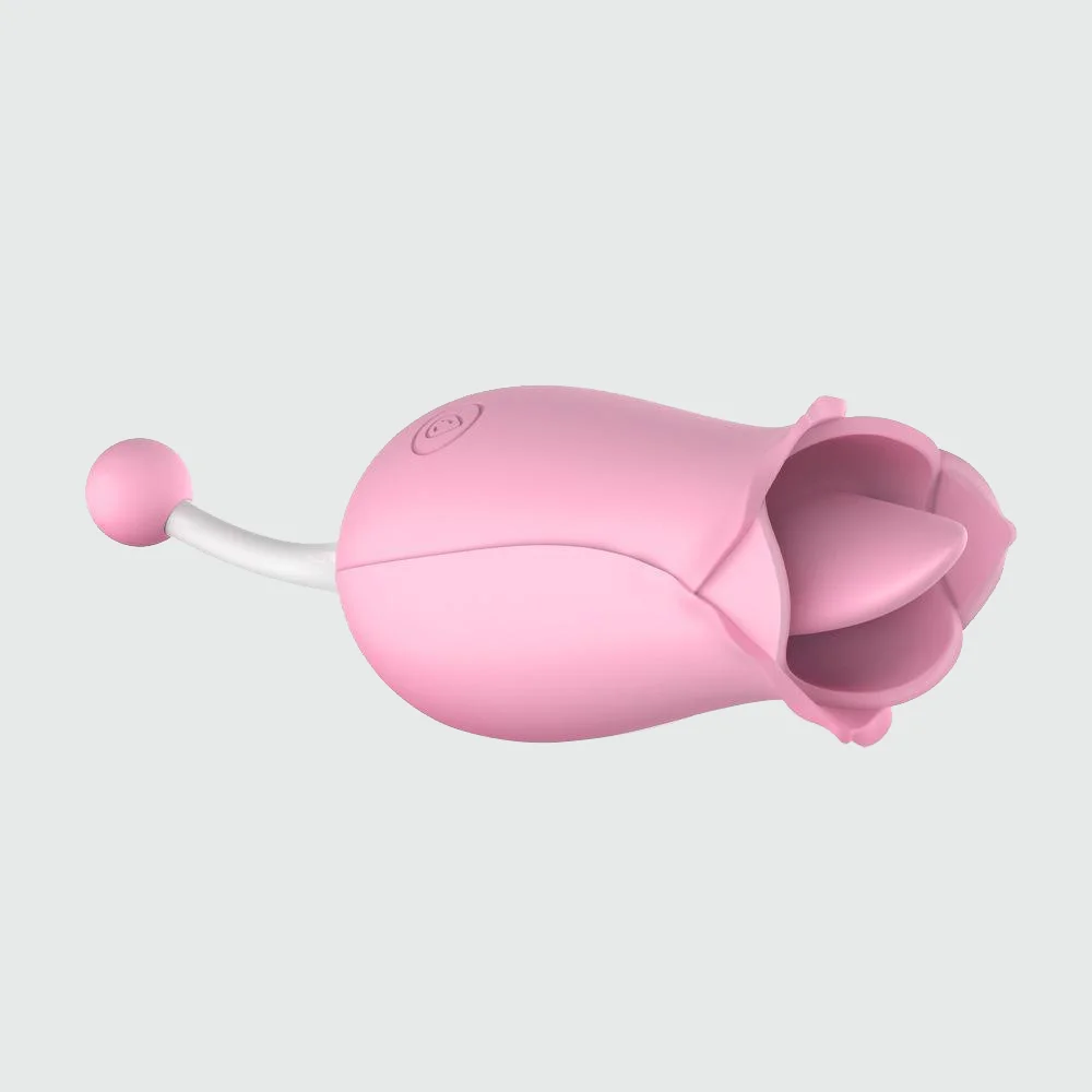 Sucking Vibrator For Women With 10 Frequency Rechargeable Flower Shaped Both Ends Vibrator