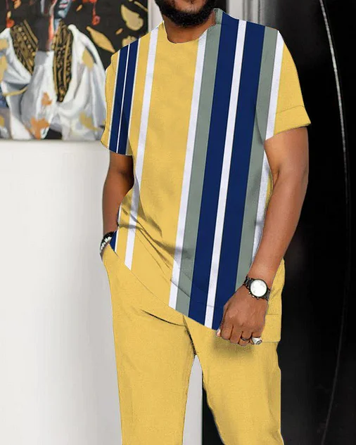 Men's Casual Colorblock Walking Suit-023