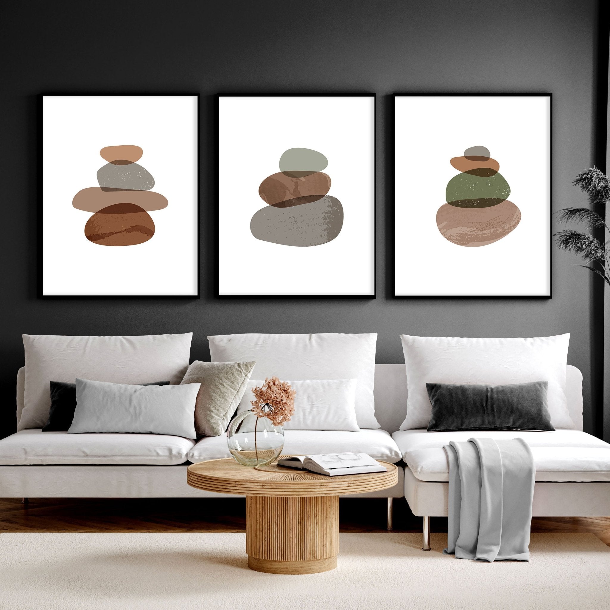 Living room wall art prints | set of 3 Abstract wall art everthome