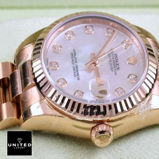 Rolex 178275 Rose Gold Diamond White Dial Replica in the box