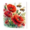(Framed)Diamond Painting -DIY Round Drill Poppy with Frame(25x25cm)