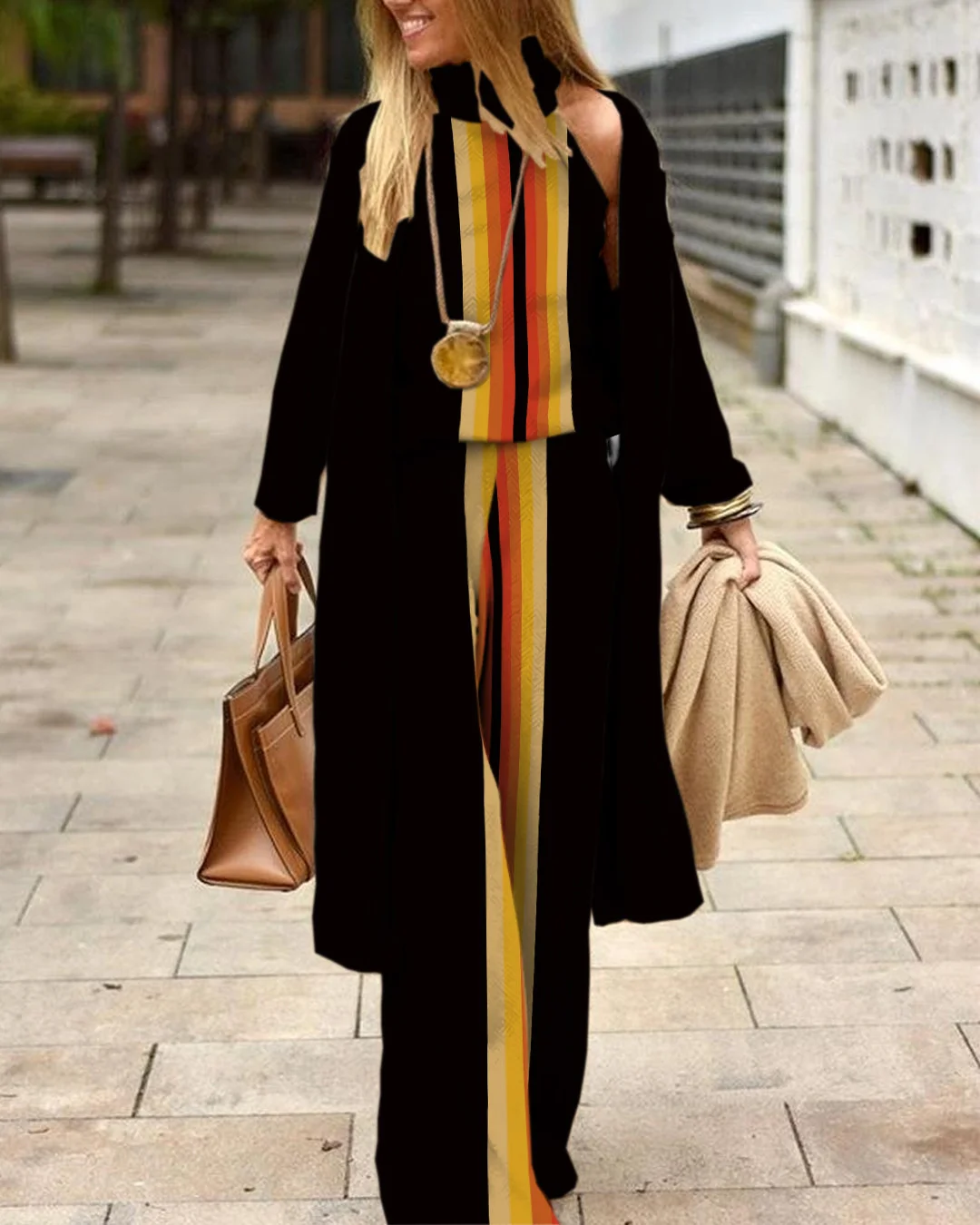 Herringbone Sweater Three-Piece Suit fb75