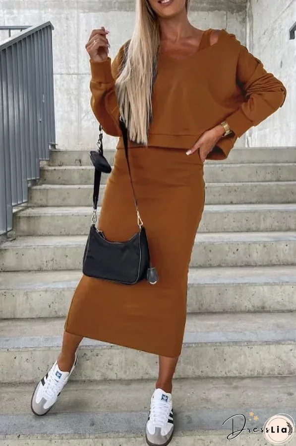 Sundress V-neck Hoodie Set