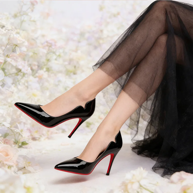 100mm Women's High Heels for Party Wedding Patent Red Bottom Pumps VOCOSI VOCOSI