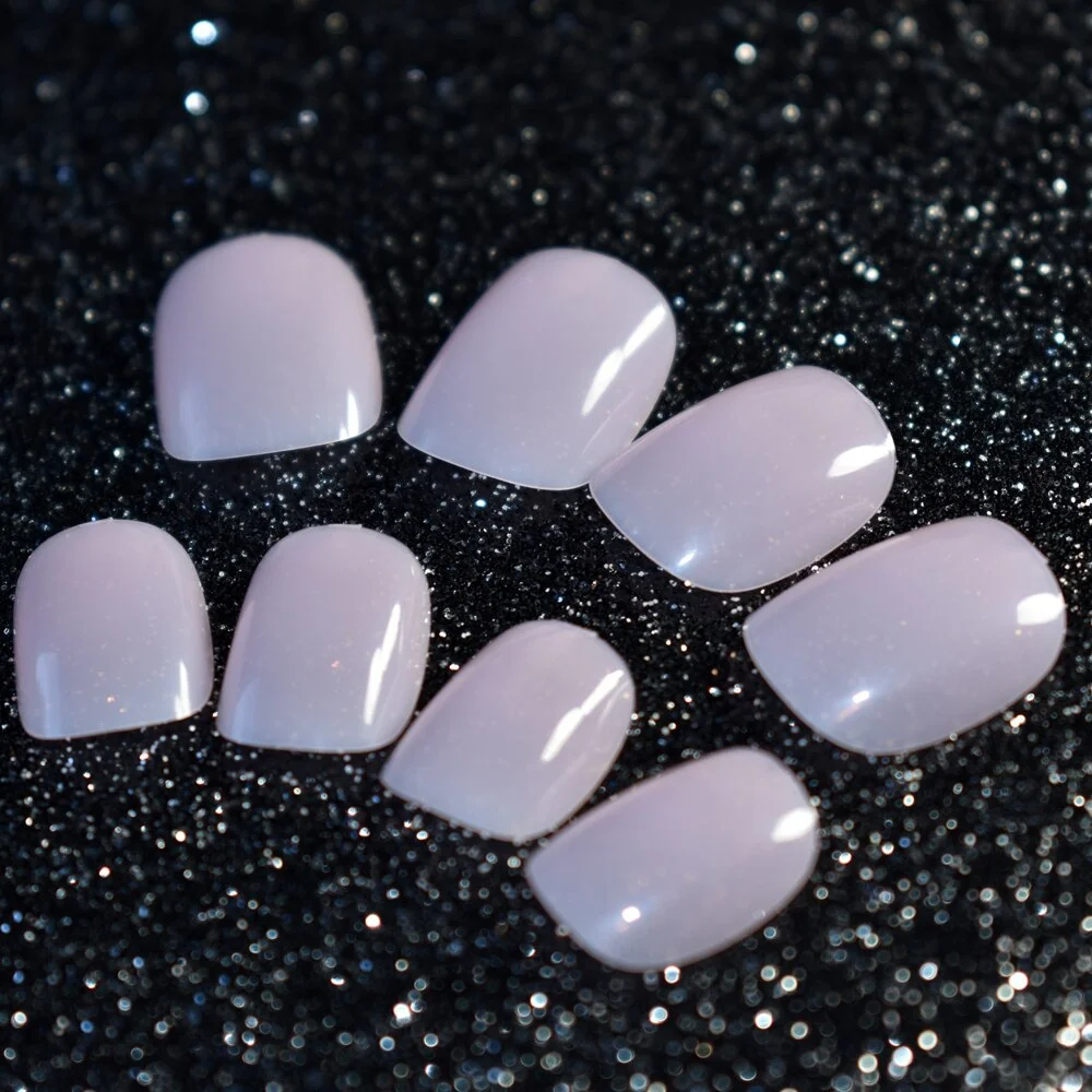 Small Pink Press On Nails Extra Short Carnival Candy Round Kids Size False Nail Tips 24pcs Kids' Gift-Nail Inspo