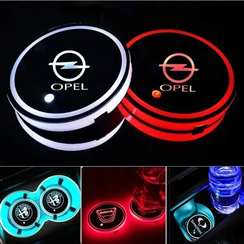 2PCS LED Car Coasters