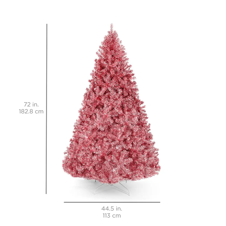 🔥kukelife🔥Pink Artificial Tinsel Christmas Tree w/ Foldable Stand