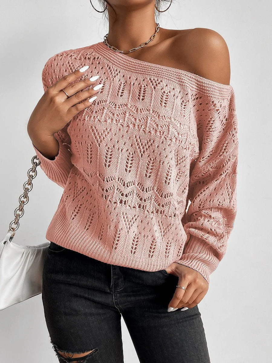 Women's Long Sleeve Scoop Neck Sweater Top