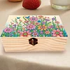 5D DIY Diamond Painting Handmade Wood Storage Box Crystal Storage Case (Flower)
