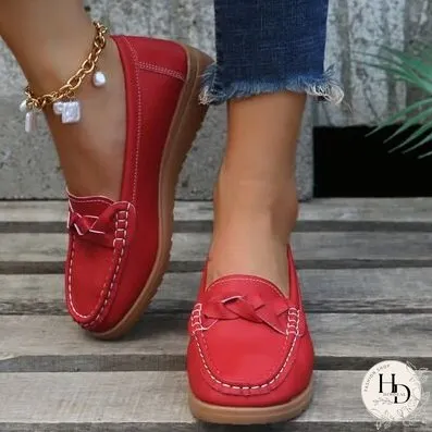 Weave Wedge Heeled Loafers