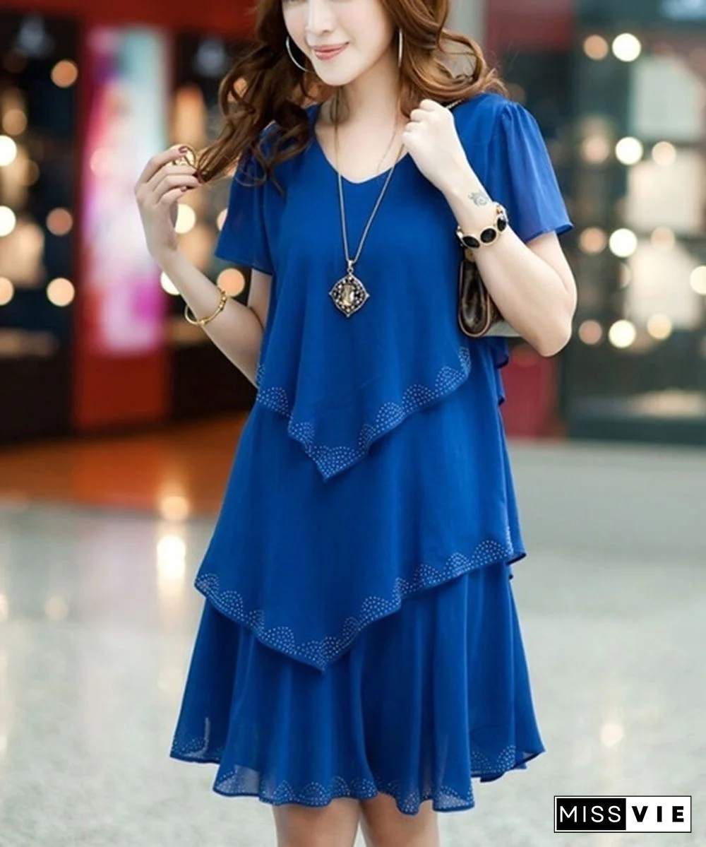 Summer Woman Loose Ruffles Chiffon Dress Robe Femme Ete Dresses Plus Size Woman Clothing Vestido S-5Xl