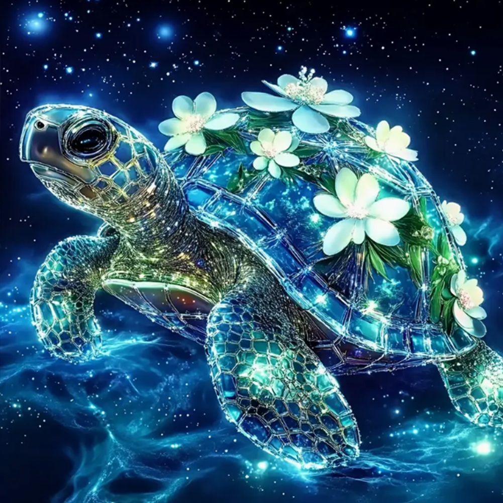Flower Turtle 30*30cm(canvas) full round drill diamond painting