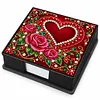 PU 5D Pearl Diamond Painting Kit Note Box DIY Diamond Art Notepad Box with 160 Sheets of Paper (Heart)