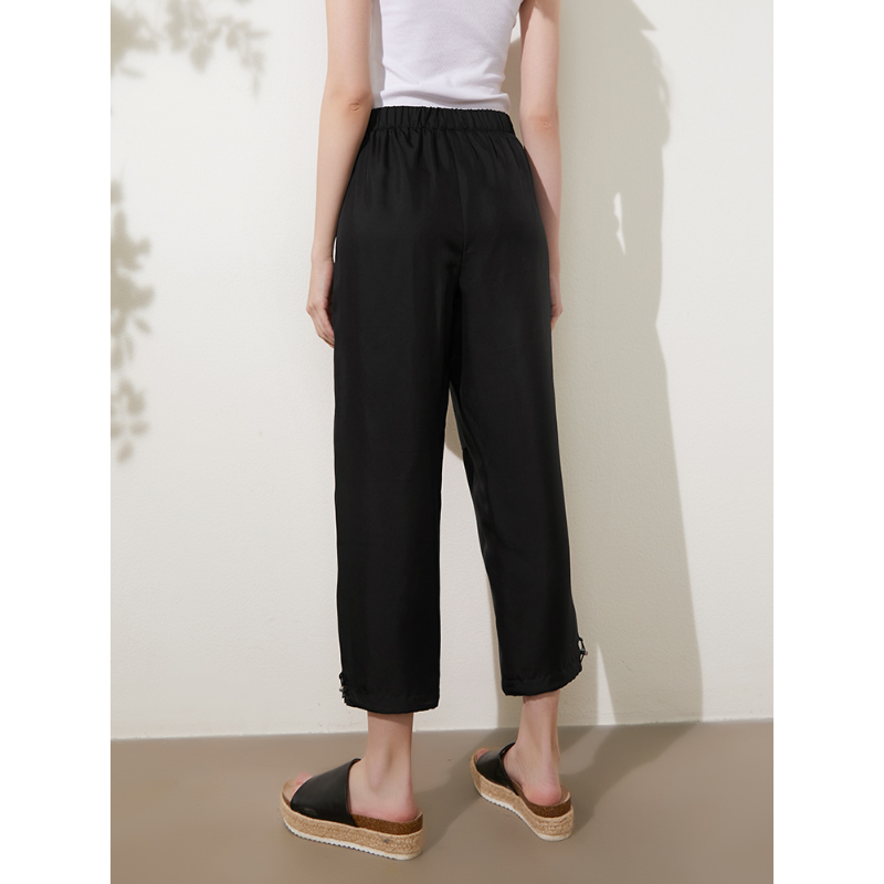 Cargo Style Cropped Silk Pants For Women | Real Silk Life