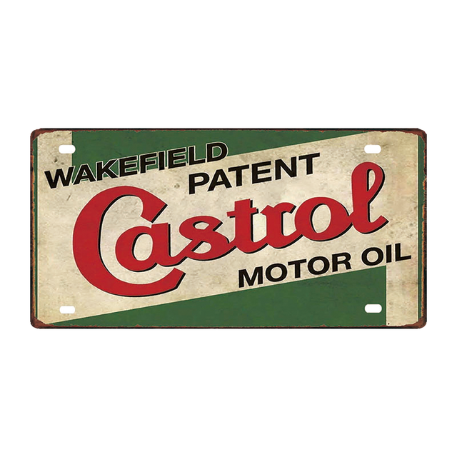 Castrol - enseignes en étain de permis de conduire/enseignes en bois - 30 * 15cm