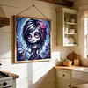 Purple Rose Gothic Girl Full 11CT Printed Cross Stitch Kits Adults 40x40cm