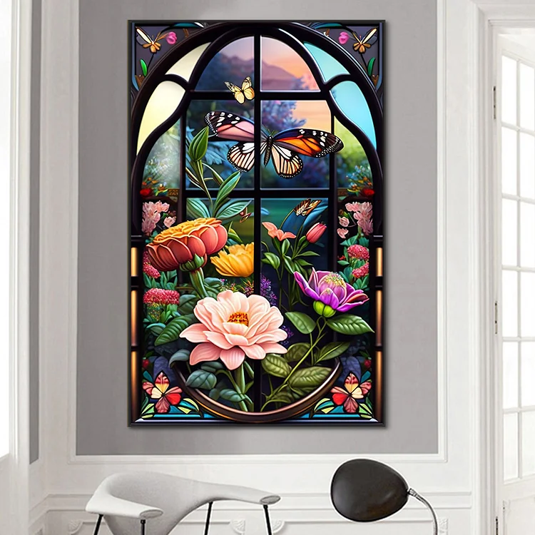 5D DIY Full Square Drill Diamond Painting Stained Glass Balloon Home  Decoration