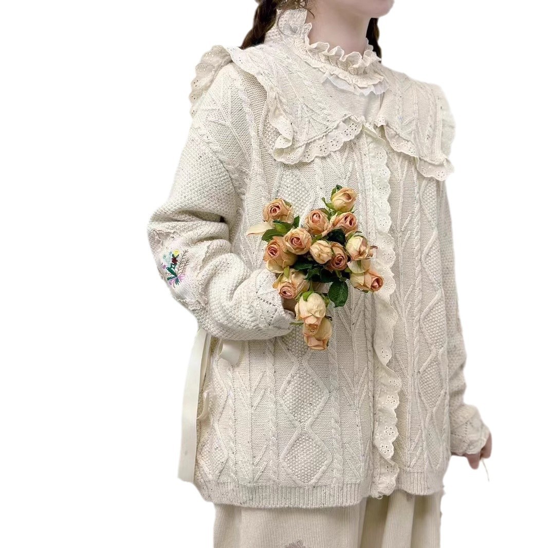 Chicfifth Sweater Women Winter Long Sleeve High Quality Autumn Vintage Top Knitted Cardigan