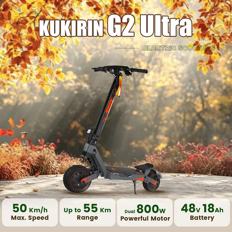 KUKIRIN G2 Ultra Electric Scooter | Dual 800W Powerful Motor | 48V 18Ah Battery