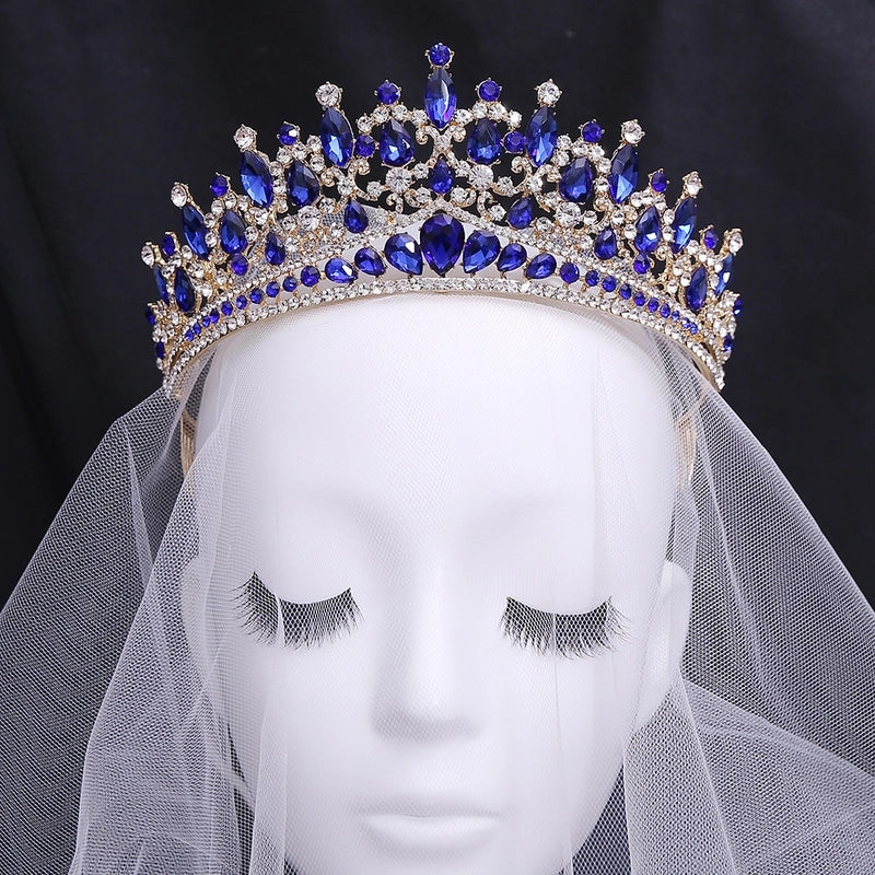 Baroque Style Crown Alloy Inlay Crystal Rhinestones Crown 1 Piece