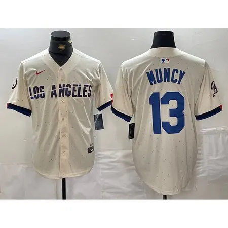 Men's Los Angeles Dodgers #13 Max Muncy Cream Stitched Baseball Jersey 6HIO