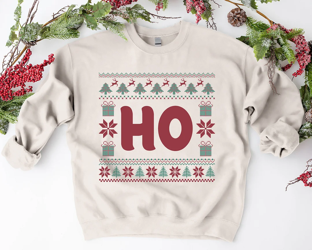 Where's My Ho At Matching Couple's Christmas Sweatshirt Set