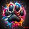 (PDF Pattern)Colorful Paw 18CT PDF Cross Stitch Pattern Instant Digital Download Counted Printable 7.87x7.87inch