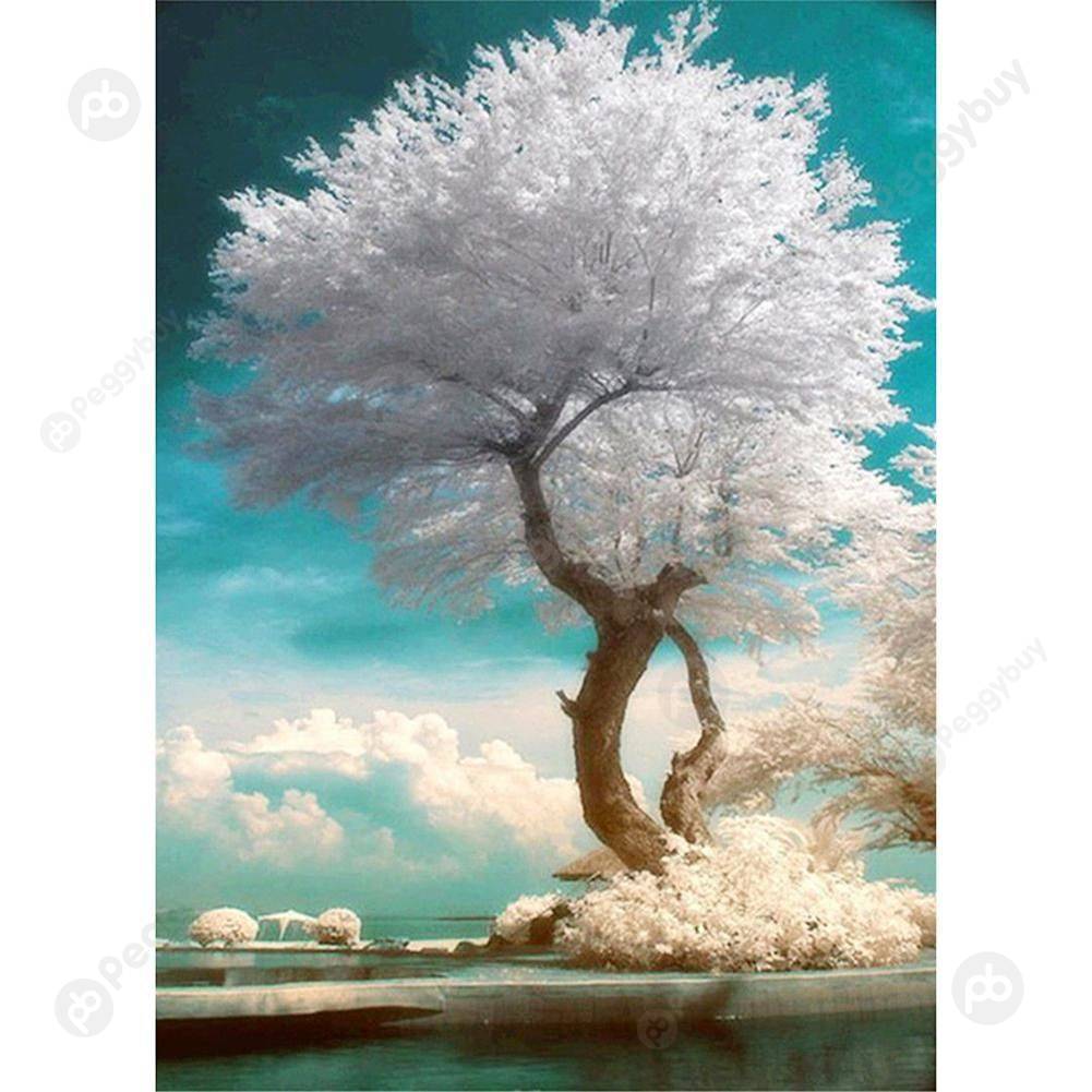 

30*40CM Round Drill Diamond Painting-Tree, 501 Original
